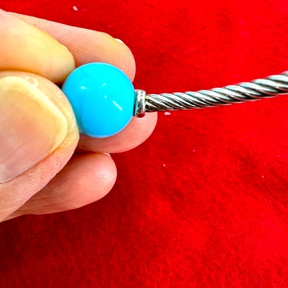 David Yurman Turquoise Bead Station Bangle Bracelet - Picture 2 of 5